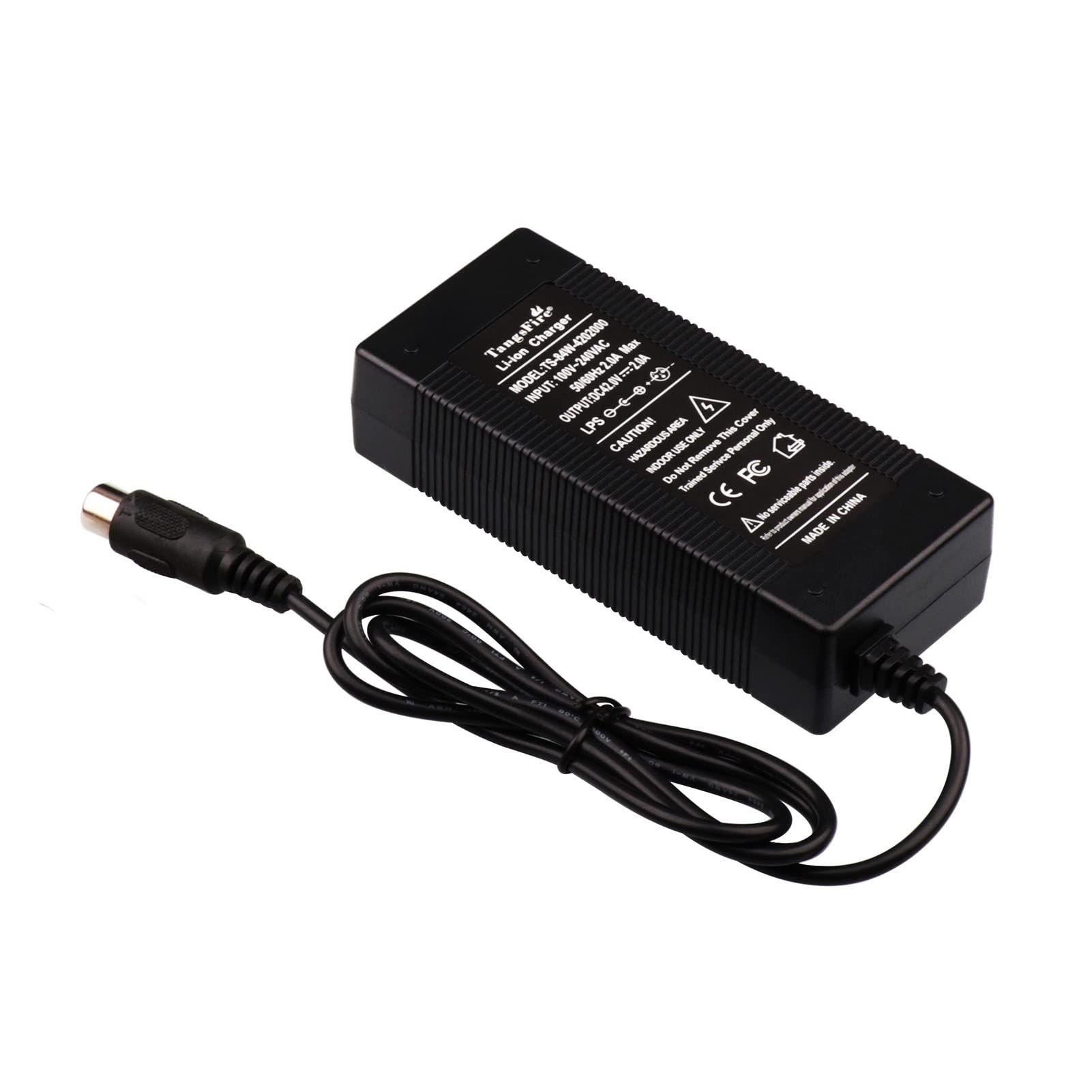 36V 42V 2A Lithium Battery Charger for Electric Bikes - 100-240V AC Input with RCA 10mm Lotus Plug - Compatible with 10S 36V Ebike (Not for Xiaomi Scooter) - Perfect for Commuting, Leisure Rides & Outdoor Adventures