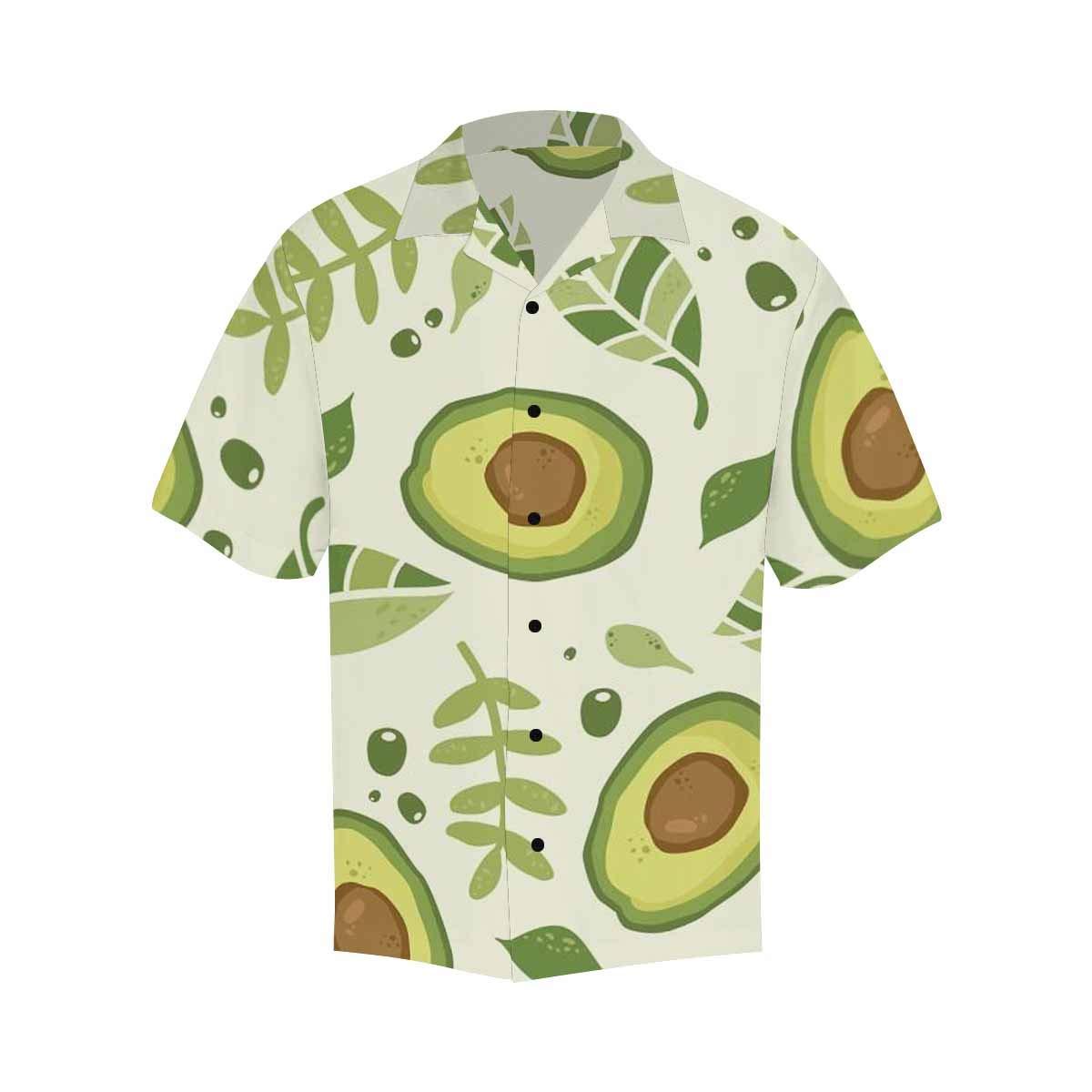 InterestPrint Men's Hawaiian Shirt - Black Button V-Neck Short Sleeve Burger Print Casual Shirt for Summer Beach Vacation, BBQ Party & Fast Food Lovers