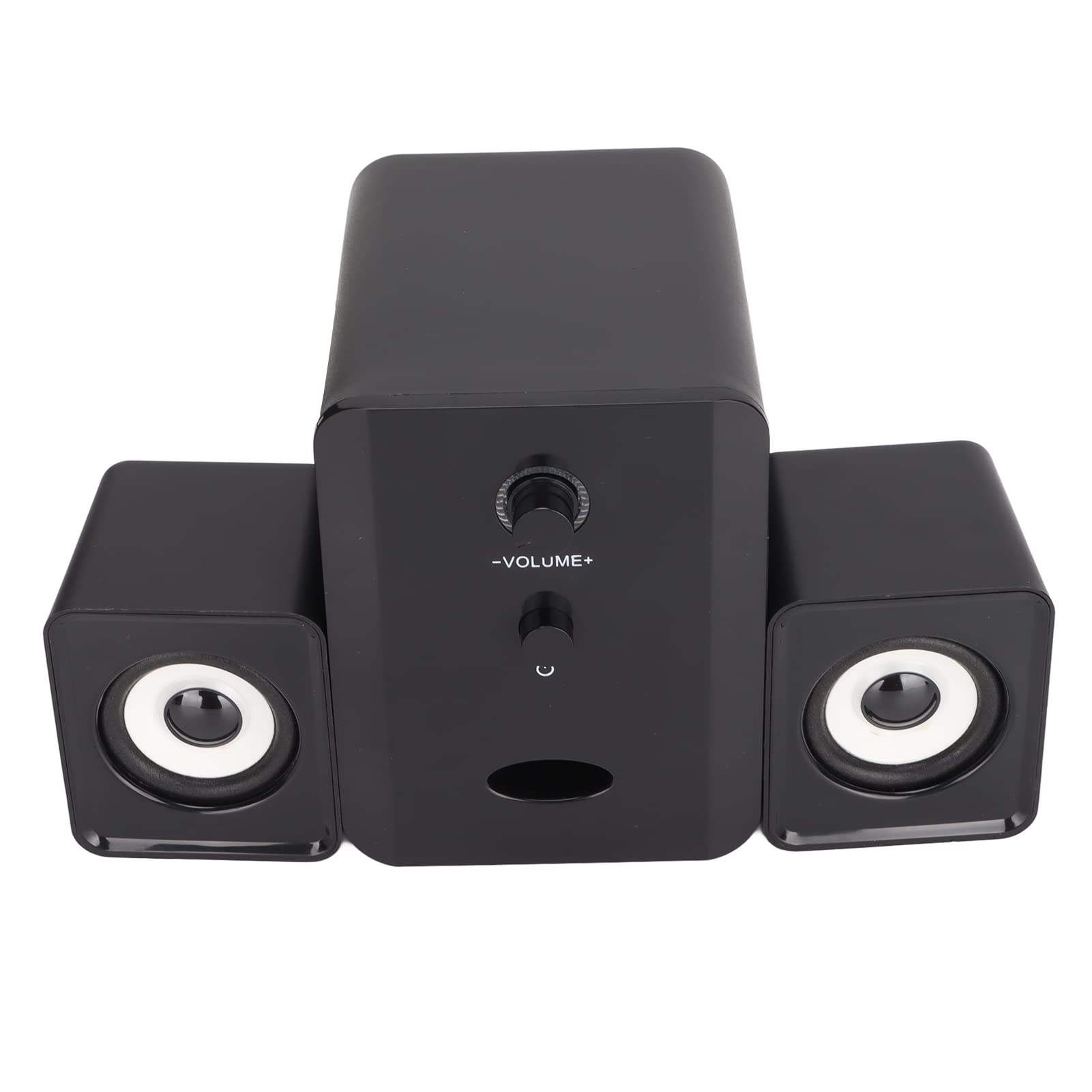 POCREATION USB Powered Computer Speaker with Subwoofer - Professional Multifunction Desktop & Laptop Speaker (Glare Version Black) for Gaming, Music, and Home Office