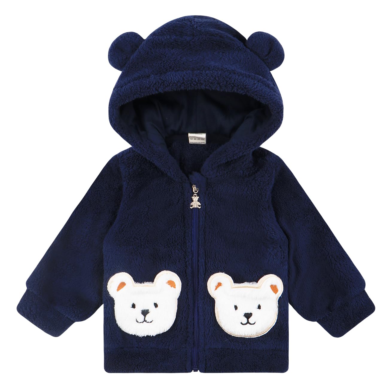 AIMISYOU Unisex Baby Fleece Jacket - Warm Winter Hoodie for Newborns & Toddlers (0-24 Months) | Cozy Neutral Outfit for Boys & Girls | Perfect for Outdoor Play & Family Photos