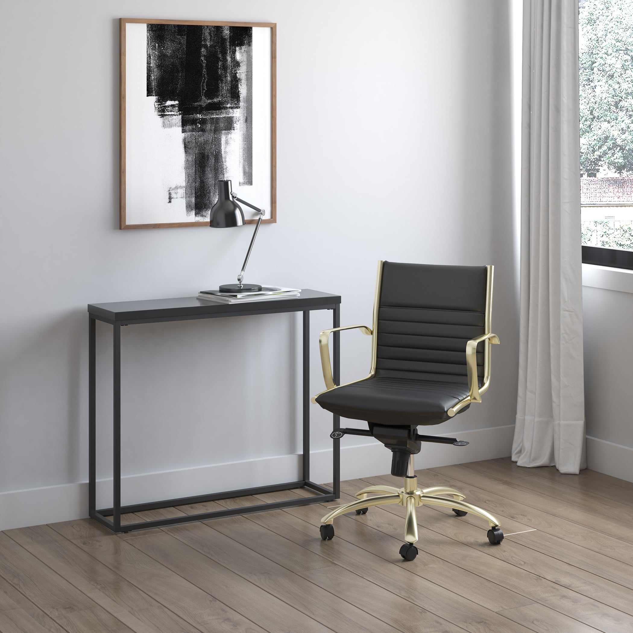 Dirk Low Back Office Chair with Chromed Steel Base - Ergonomic Mesh Desk Chair for Home & Office Workspaces - Perfect for Long Hours of Computer Work, Gaming, and Study Sessions