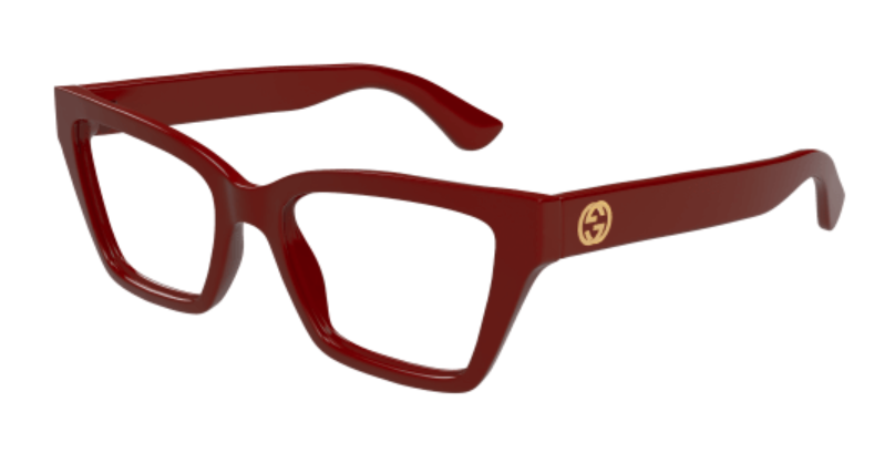 Gucci GG1715O 003 Burgundy Rectangle Women's Eyeglasses - Stylish Prescription Glasses for Women, Fashionable Eyewear for Everyday Wear & Office Use