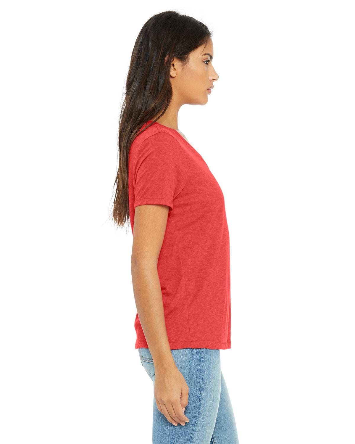 Bella + Canvas 6415 Women's Relaxed Fit Triblend V-Neck T-Shirt | Soft & Comfortable Short Sleeve Tee for Casual Wear, Workout & Everyday Outfits
