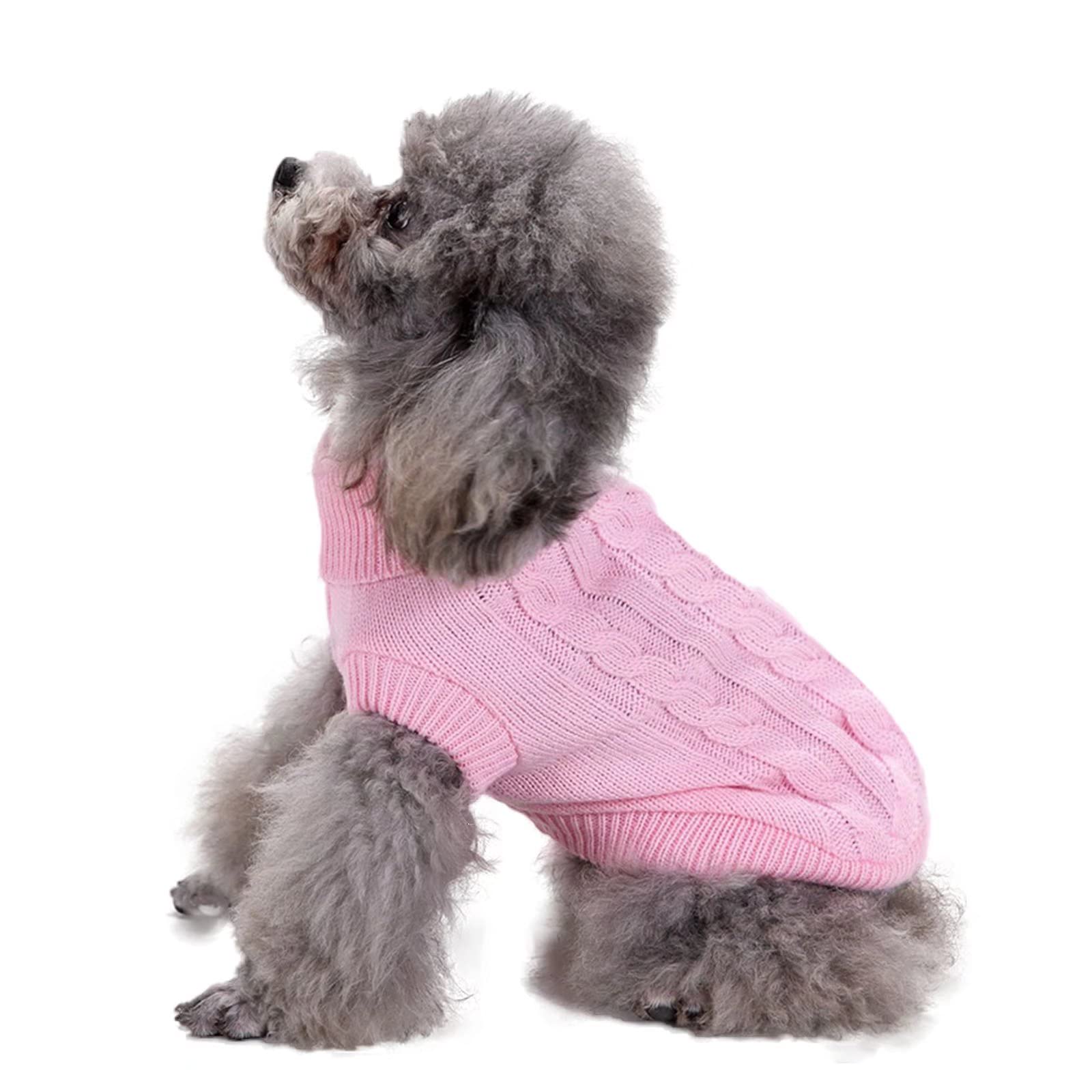 Xqpetlihai Warm Dog Sweater - Soft Knit Turtleneck Winter Apparel for Small, Medium & Large Dogs | Cozy Puppy Sweater for Cold Weather, Indoor & Outdoor Use (Pink, XL)