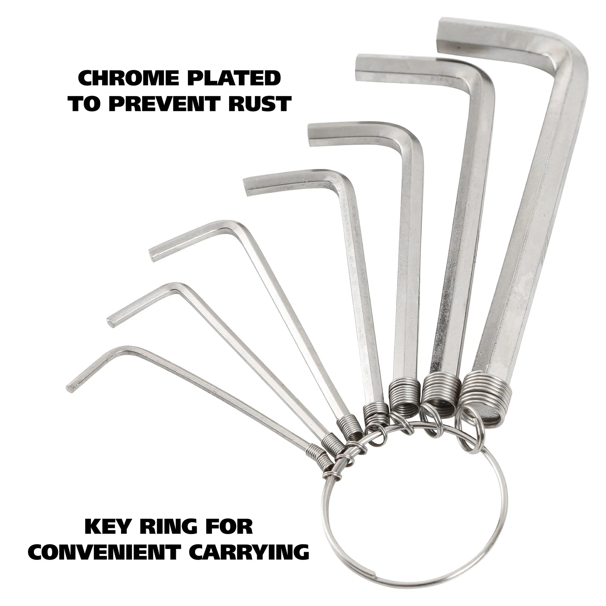GreatNeck 7-Piece Hex Key Ring Set - SAE Sizes 5/64