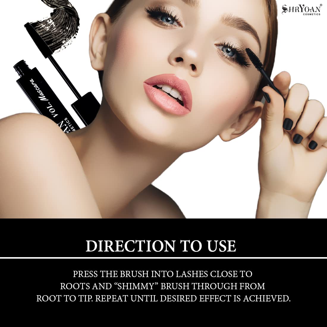 Shryoan Volumizing Mascara 8ml - Lengthening & Thickening Waterproof Mascara for Dramatic Lashes | Perfect for Day to Night Makeup & Special Occasions