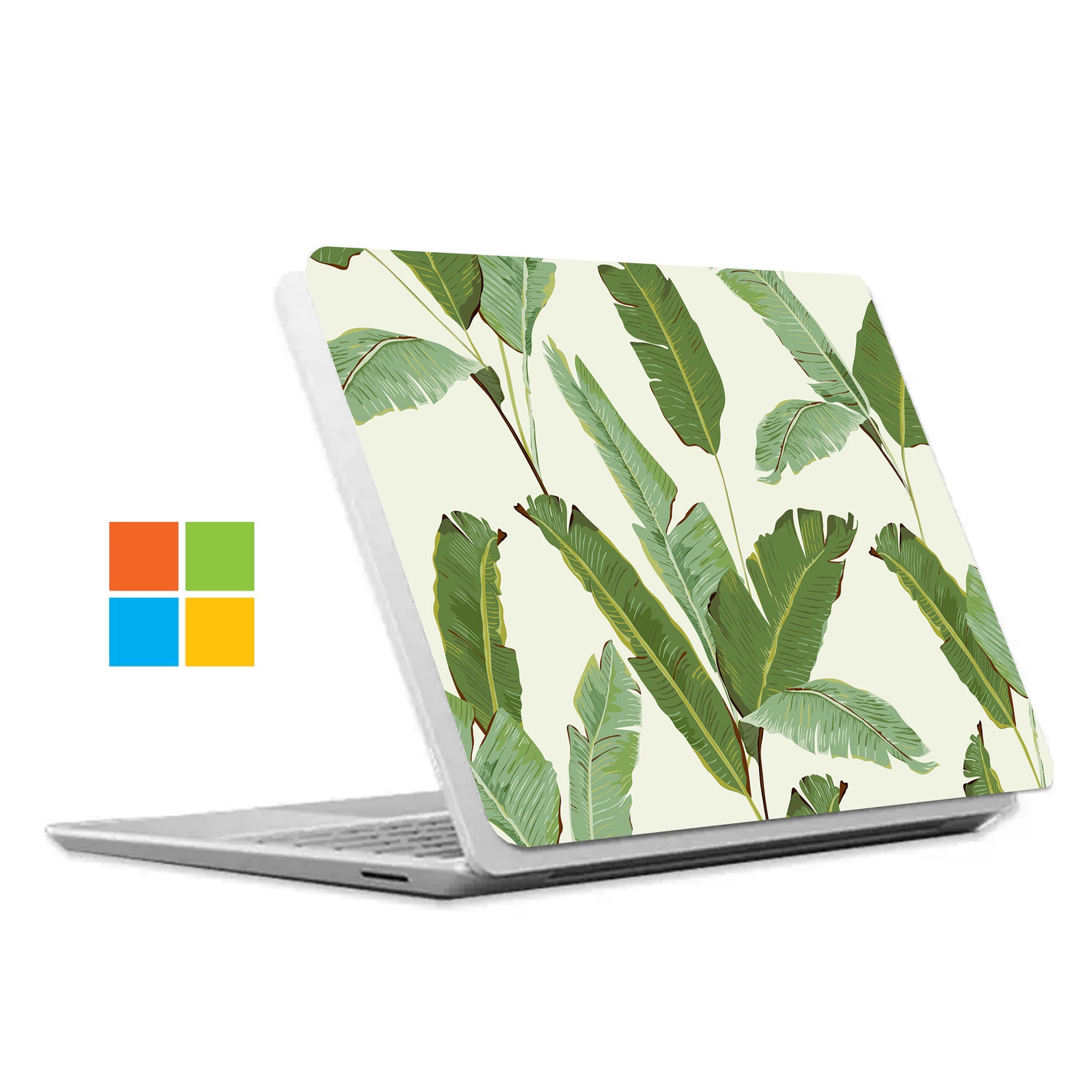 Premium Green Leaves Pattern Surface Laptop Case - Slim Protective Cover for Microsoft Surface Laptop (1-5) | Perfect for Work, Travel & School Accessories