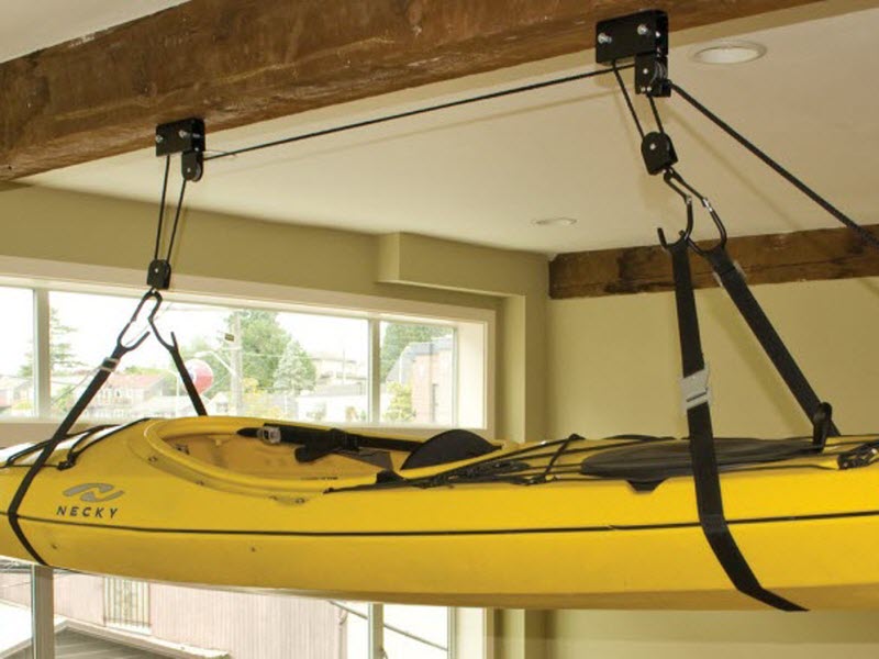 Seattle Sports Sherpak Kayak Hoist - Heavy Duty Kayak Storage System for Garage, Canoe Lift with Pulley - Perfect for Kayak, Canoe & Paddleboard Organization