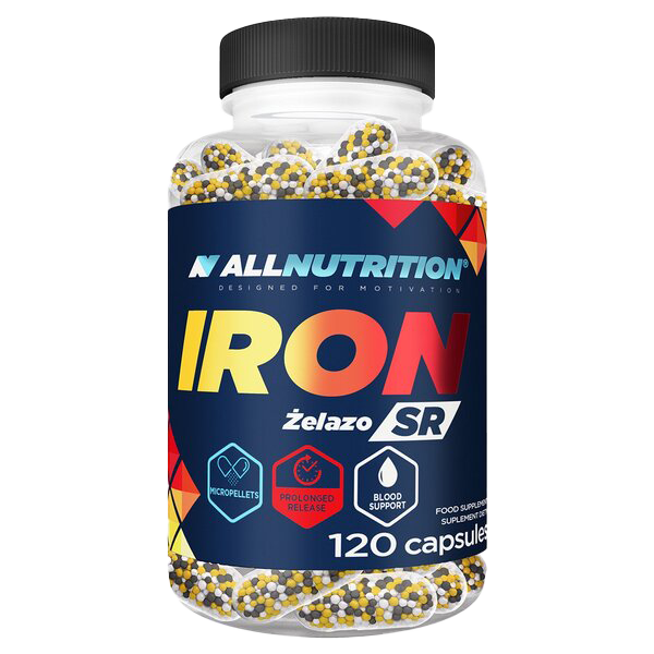 Allnutrition Iron SR 120 Capsules - Extended Release Iron Supplement for Energy & Vitality | Essential Mineral for Women & Men | Supports Healthy Blood & Immune System | Daily Iron Supplement for Active Lifestyle