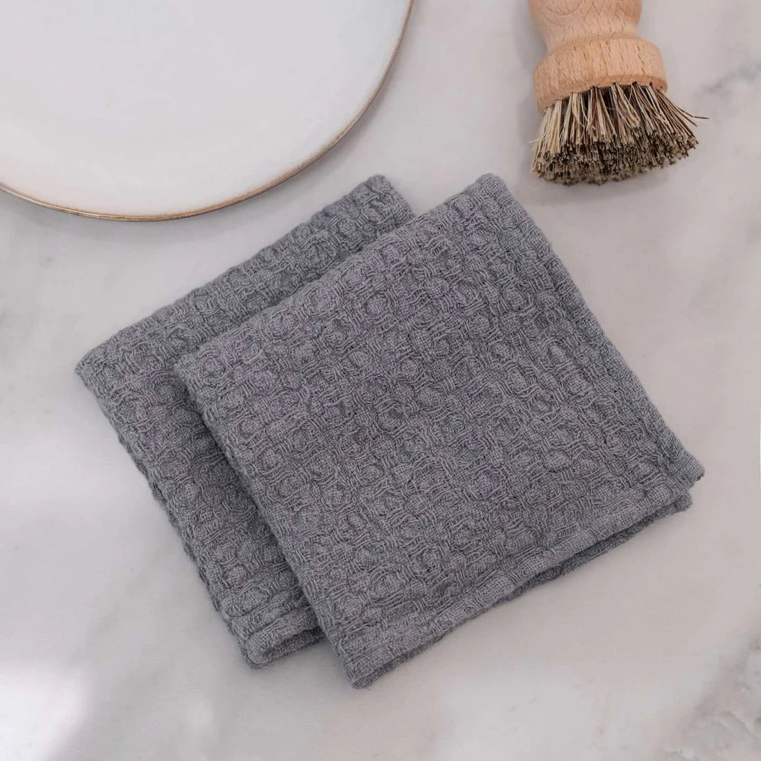 Premium 100% Linen Dish Cloth - Soft & Absorbent Kitchen Towel for Washing Dishes, Cleaning Countertops & Drying Hands - Eco-Friendly & Reusable (Single Piece)