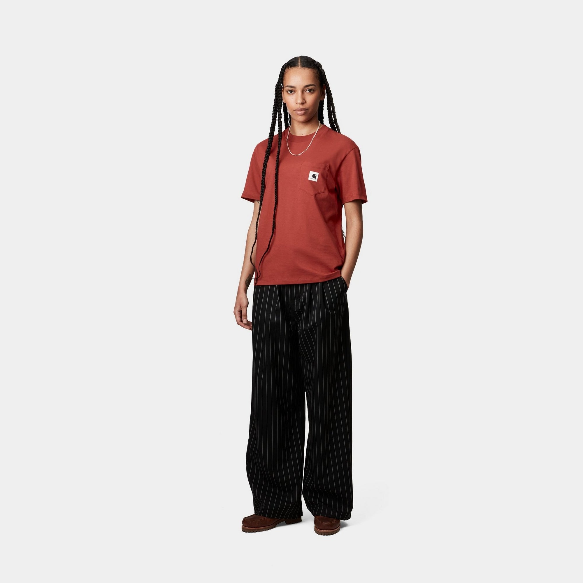 Vermilion Women's Pocket T-Shirt - Soft Cotton Casual Tee for Everyday Wear | Perfect for Work, Outings & Relaxing