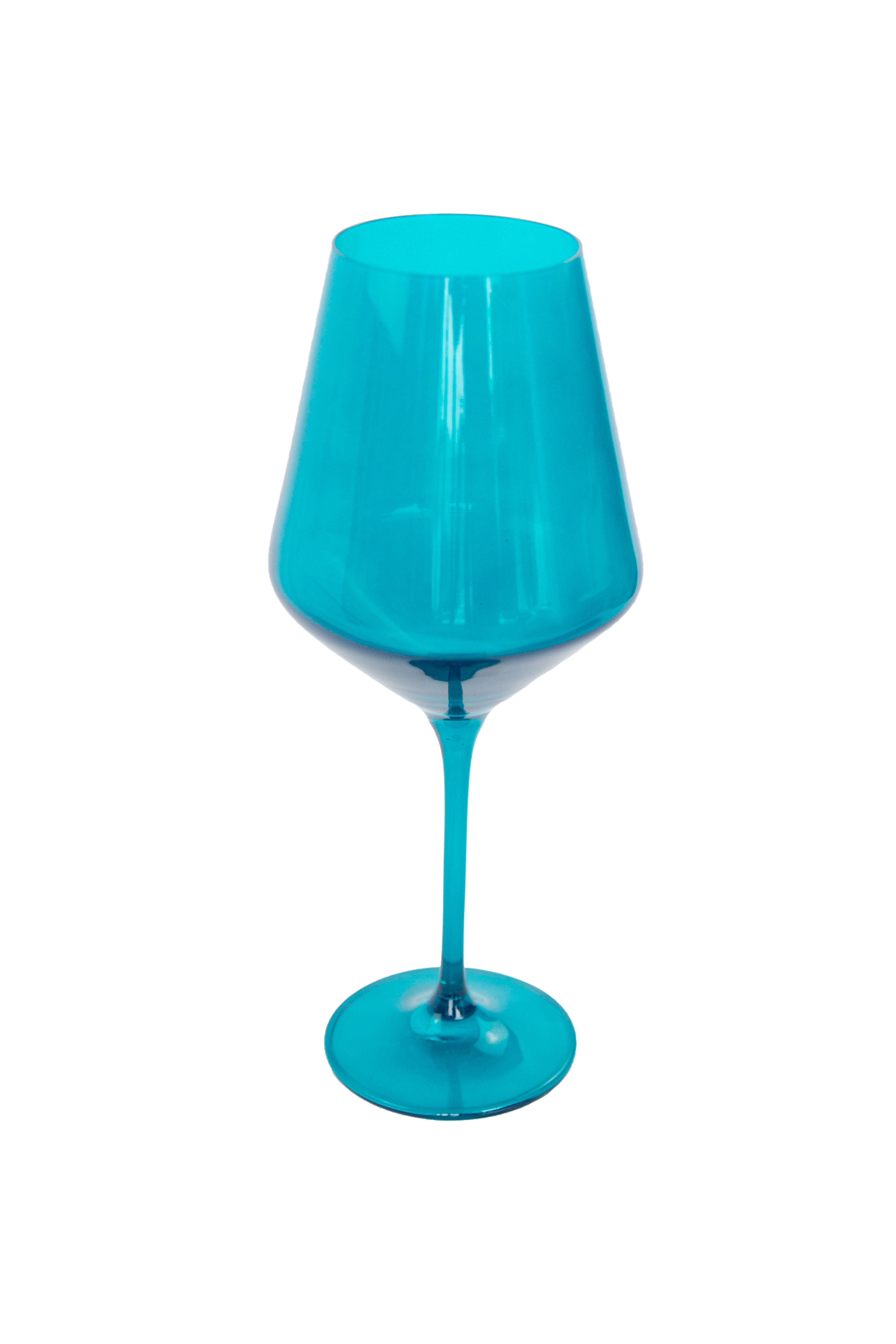 Estelle Teal Wine Glasses Set of 2 - Elegant Stemware for Red & White Wine - Perfect for Dinner Parties & Romantic Date Nights