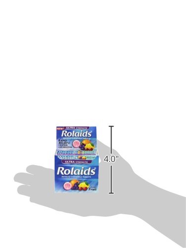 Rolaids Ultra Strength Antacid Tablets - Fruit Flavor, 10 Count (Pack of 12) - Fast Heartburn & Acid Indigestion Relief for Home, Office & Travel