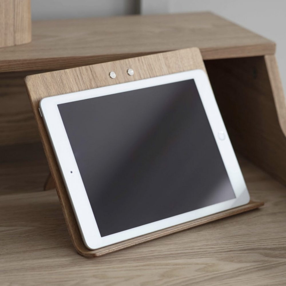 Premium Adjustable Ash Tablet Stand Holder - Durable & Portable for iPad, Kindle, Samsung - Perfect for Reading, Watching, Cooking & Office Use