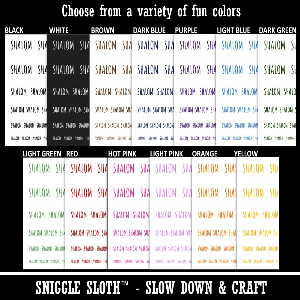 Shalom Peace Hebrew Jewish Temporary Tattoo Set - Waterproof Fake Body Art for Hanukkah & Jewish Holidays - Light Green (1 Sheet) - Perfect for Parties, Events & Cultural Celebrations