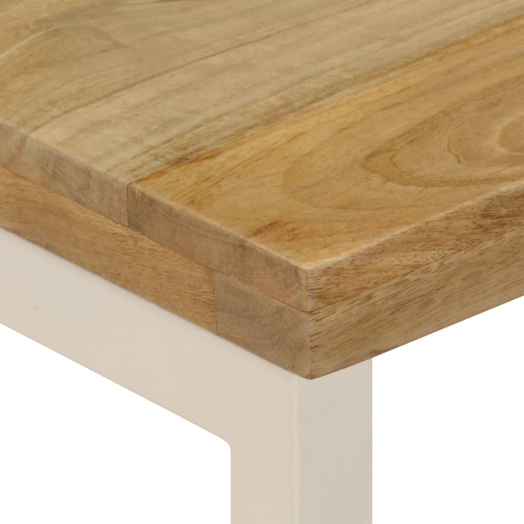 SKM Modern Coffee Table 39.4x19.7x13.8 Inches - Solid Mango Wood & Steel Frame - Mid-Century Industrial Living Room Furniture - Perfect for Small Spaces, Apartments & Home Decor