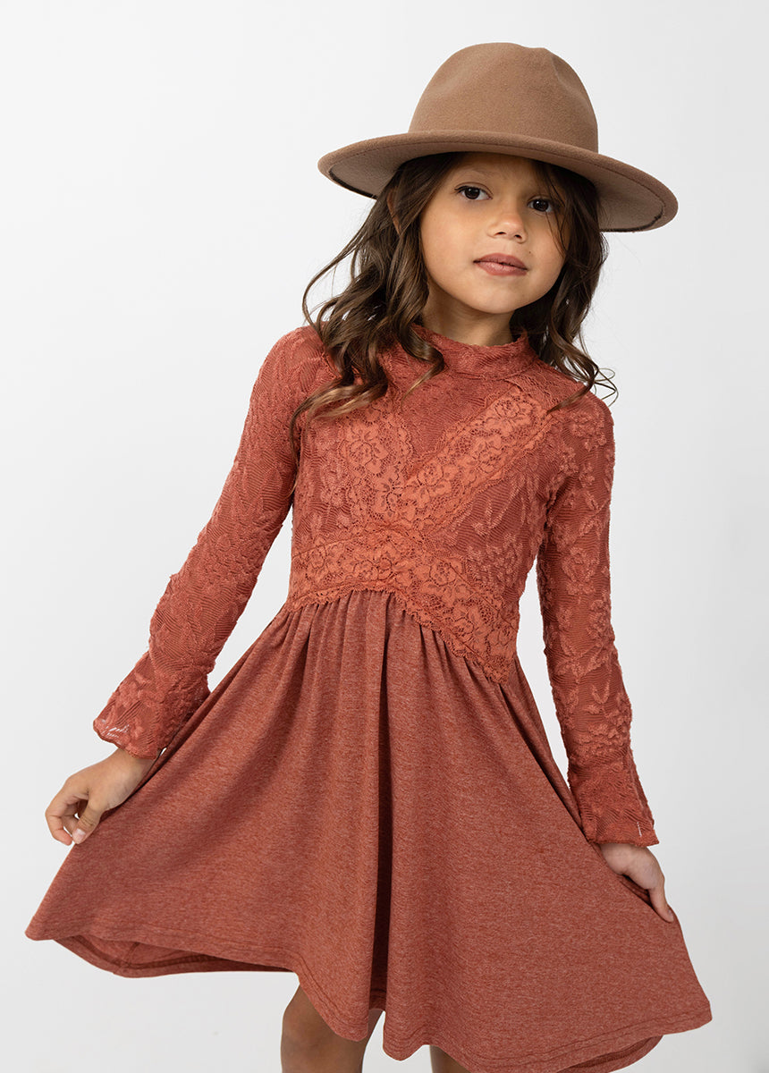 Kaleigh Terracotta Dress - Elegant Flowy Midi Dress for Women | Perfect for Casual Outings, Date Nights & Summer Events