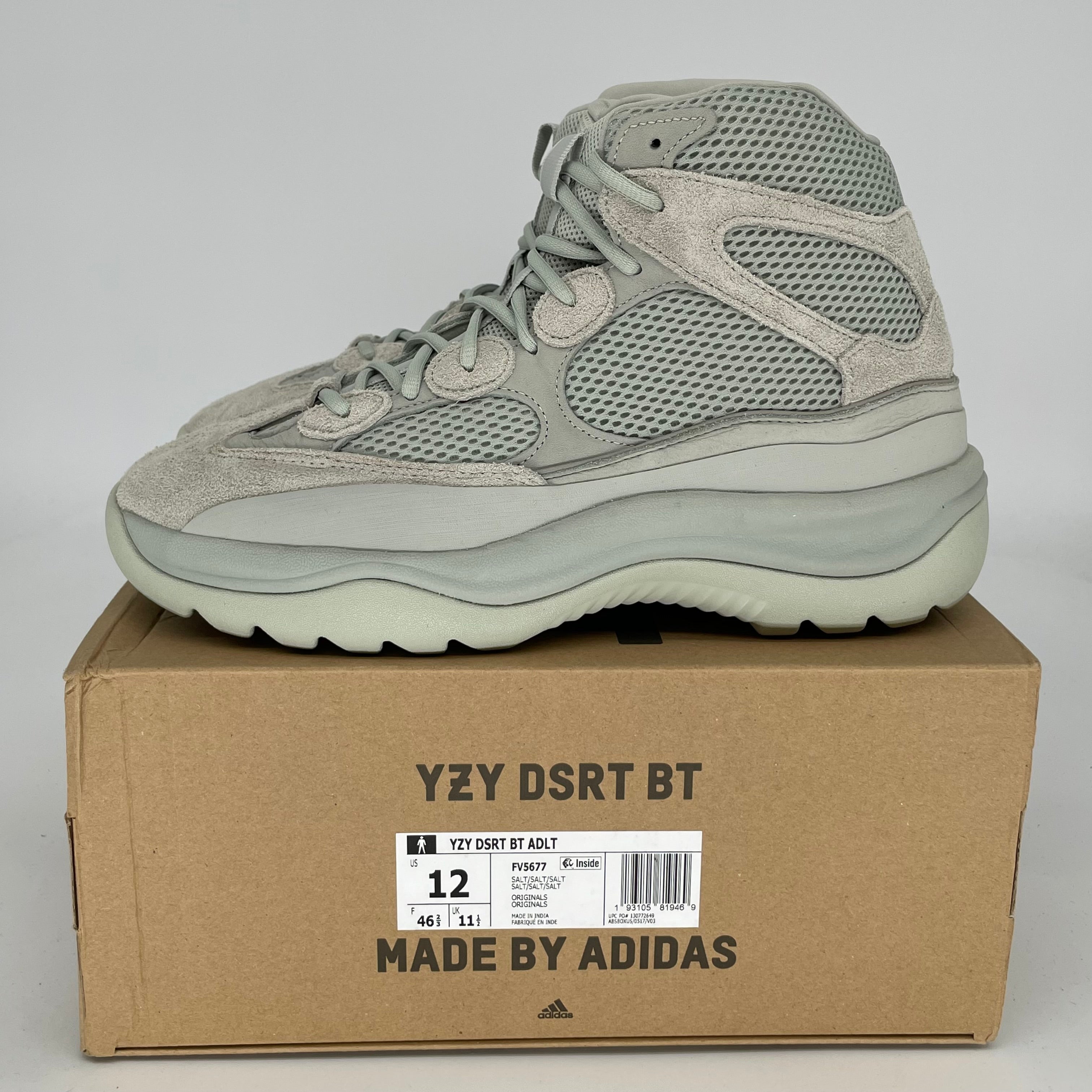 Adidas Yeezy Desert Boot Salt Men's Size 12 FV5677 - Stylish & Comfortable Hiking & Outdoor Adventure Footwear