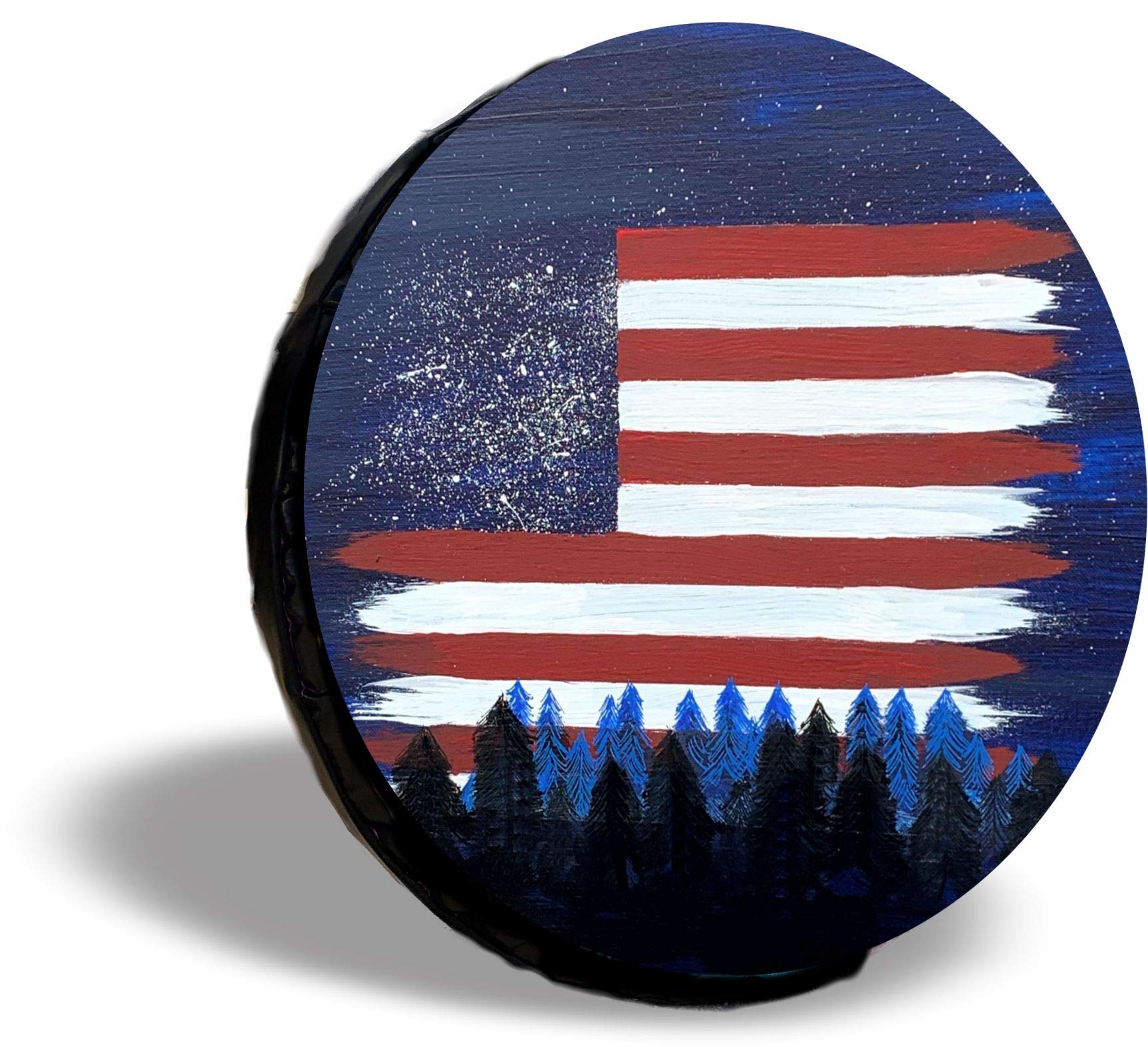 USA Flag Spare Tire Cover for Trucks & SUVs - Waterproof & UV Resistant (Choose Size & Backup Camera Option) - Perfect for Off-Road Adventures & Patriotic Displays