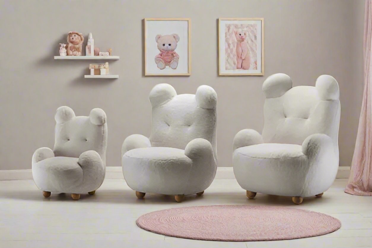 Cozy Bear-Shaped Sofa Chair for Kids - Soft Plush Nursery Armchair for Toddler's Room, Playroom & Bedroom - Perfect for Reading, Relaxing & Playtime