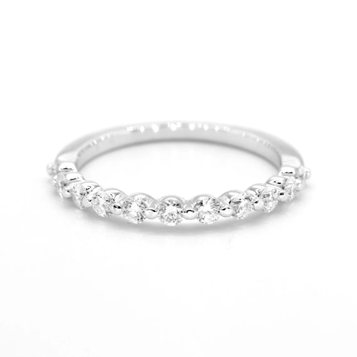 0.40 Carat Round Diamond Wedding Band - Delicate Floating Design Diamond Engagement Ring for Women - Perfect for Bridal, Anniversary, and Special Occasion Gifts