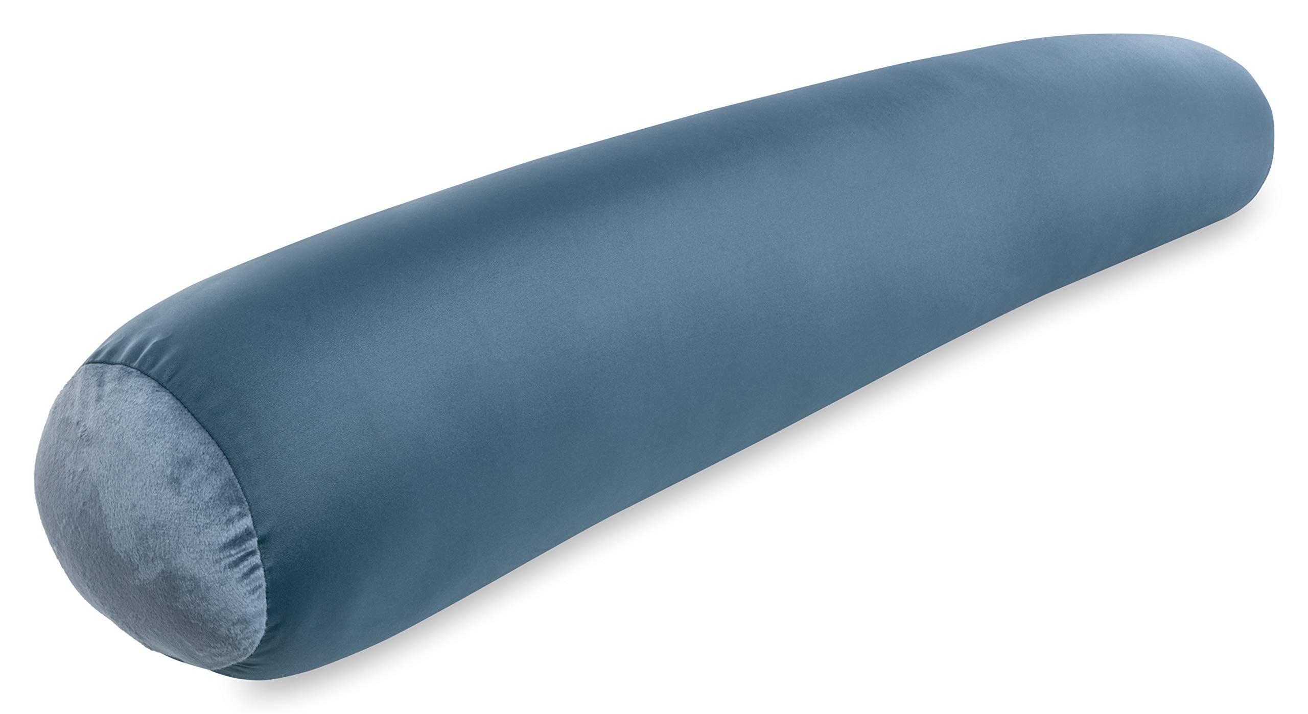 Premium Full Size Straight Body Pillow for Side Sleepers & Maternity Support - Cooling Breathable Microbead Filling - 85/15 Spandex/Nylon Silky Anti-Aging Cover - 48
