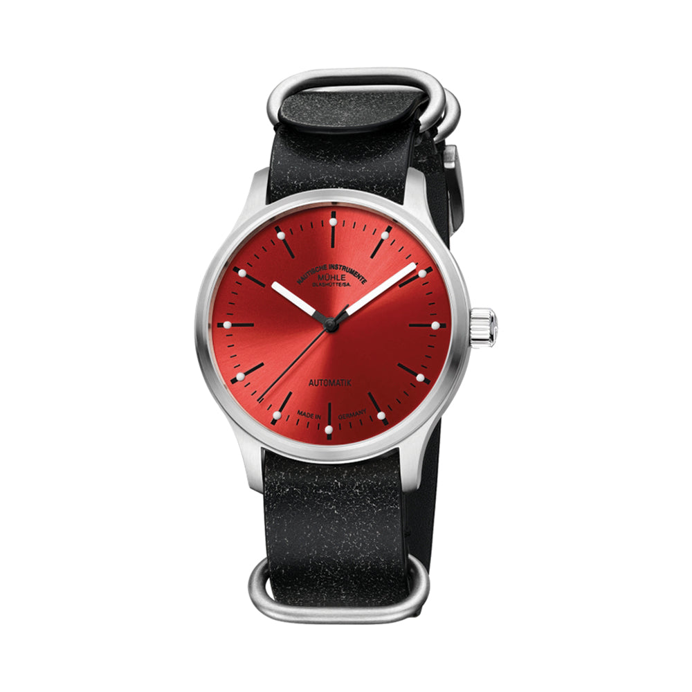 Panova Red 40mm Two-Piece Genuine Leather Watch Strap - Replacement Band for Casual & Dress Watches