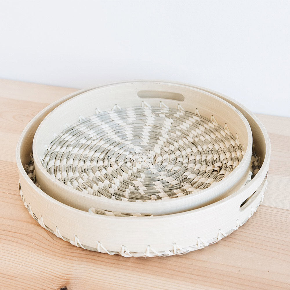 Lola Woven Bamboo Tray - Natural Eco-Friendly Serving Tray for Dining, Kitchen, and Home Decor | Perfect for Entertaining, Snacks, and Organizing Jewelry