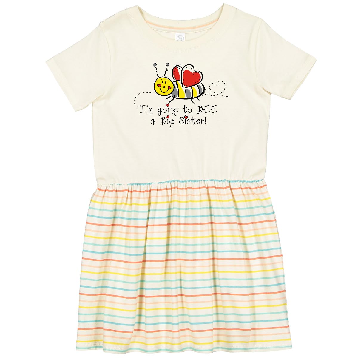 Inktastic Bee Future Big Sister Toddler Dress - Cute & Comfortable Baby Girl Outfit for Birthday, Photoshoot & Family Events
