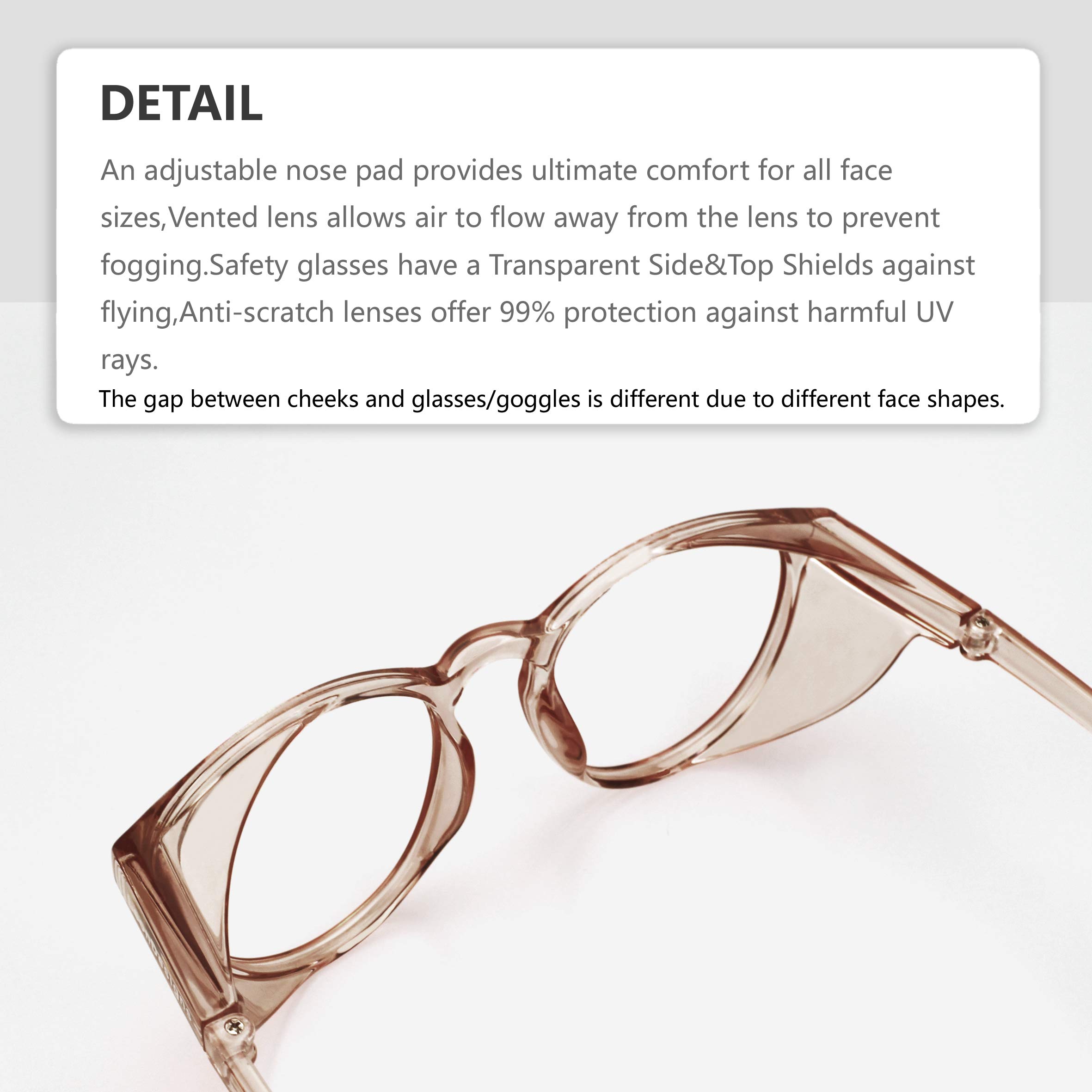 Anti-Fog Safety Glasses for Men & Women | Z87.1 Certified | Blue Light Blocking for Work & Screen Use