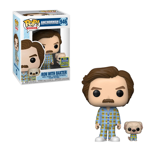 Funko Pop! ANCHORMAN: Ron Burgundy with Baxter Exclusive #946 - Summer Convention 2020 Limited Edition Collectible Figure | Perfect for Movie Fans & Pop Culture Collectors | Office Display, Gift for Anchorman Lovers