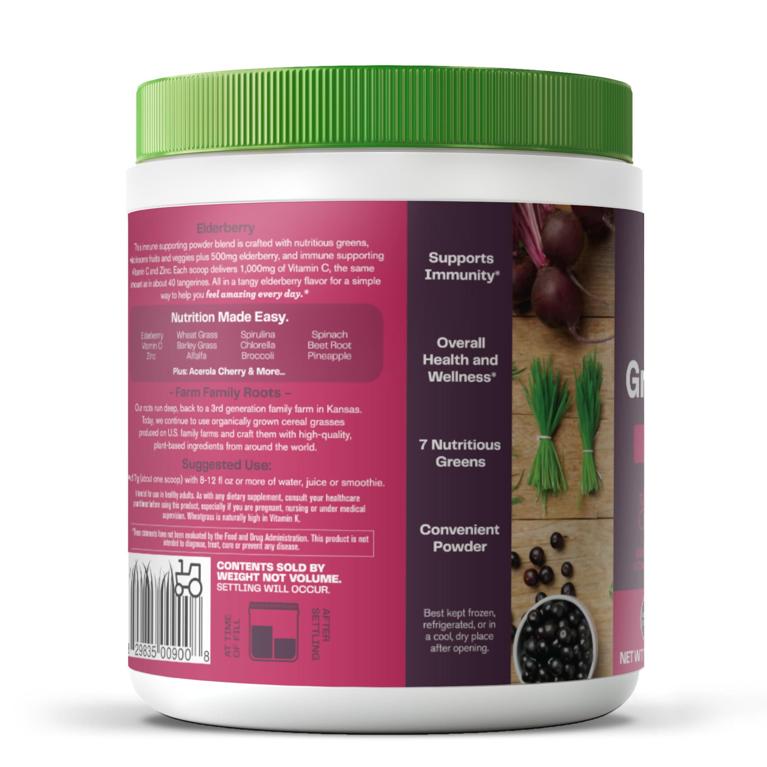 Amazing Grass Greens Superfood Powder - Organic Spirulina, Chlorella, Beet Root with Digestive Enzymes & Probiotics for Immune Support & Gut Health - 30 Servings | Perfect for Smoothies, Juices & Daily Wellness Routine