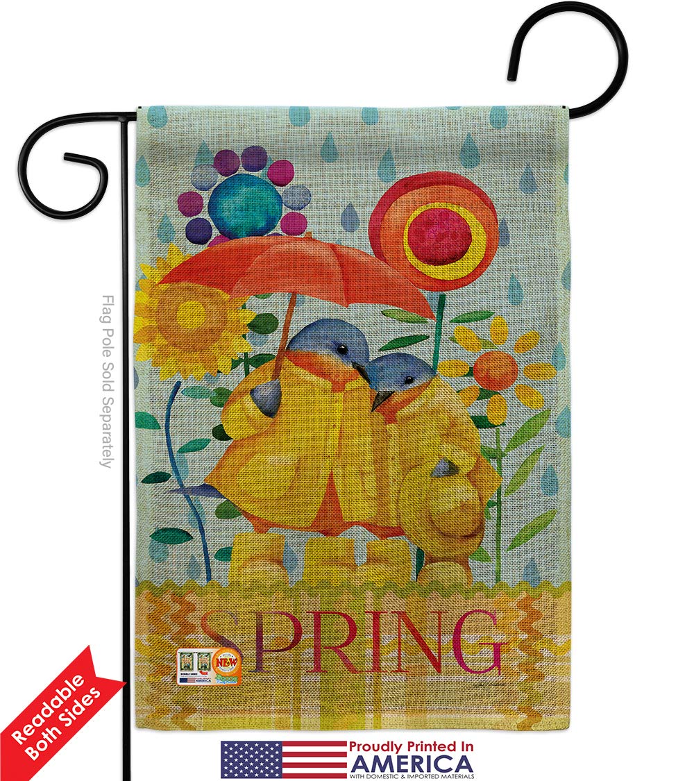 Bluebirds Burlap Garden Flag Set - Double-Sided Wildlife Decor for Yard