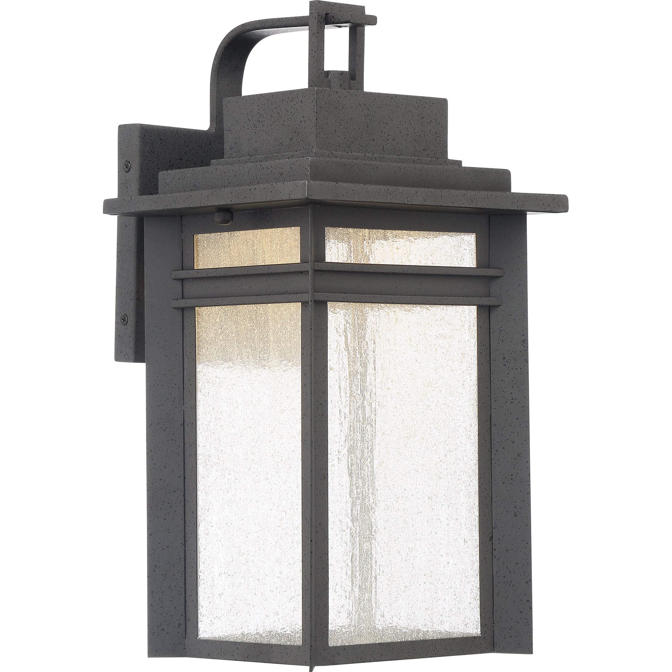 Black Metal 1-Bulb Hardwired Exterior Light Fixture with Transitional Bulbs Included - Outdoor Wall Sconce for Porch, Patio, Garage & Entryway Lighting