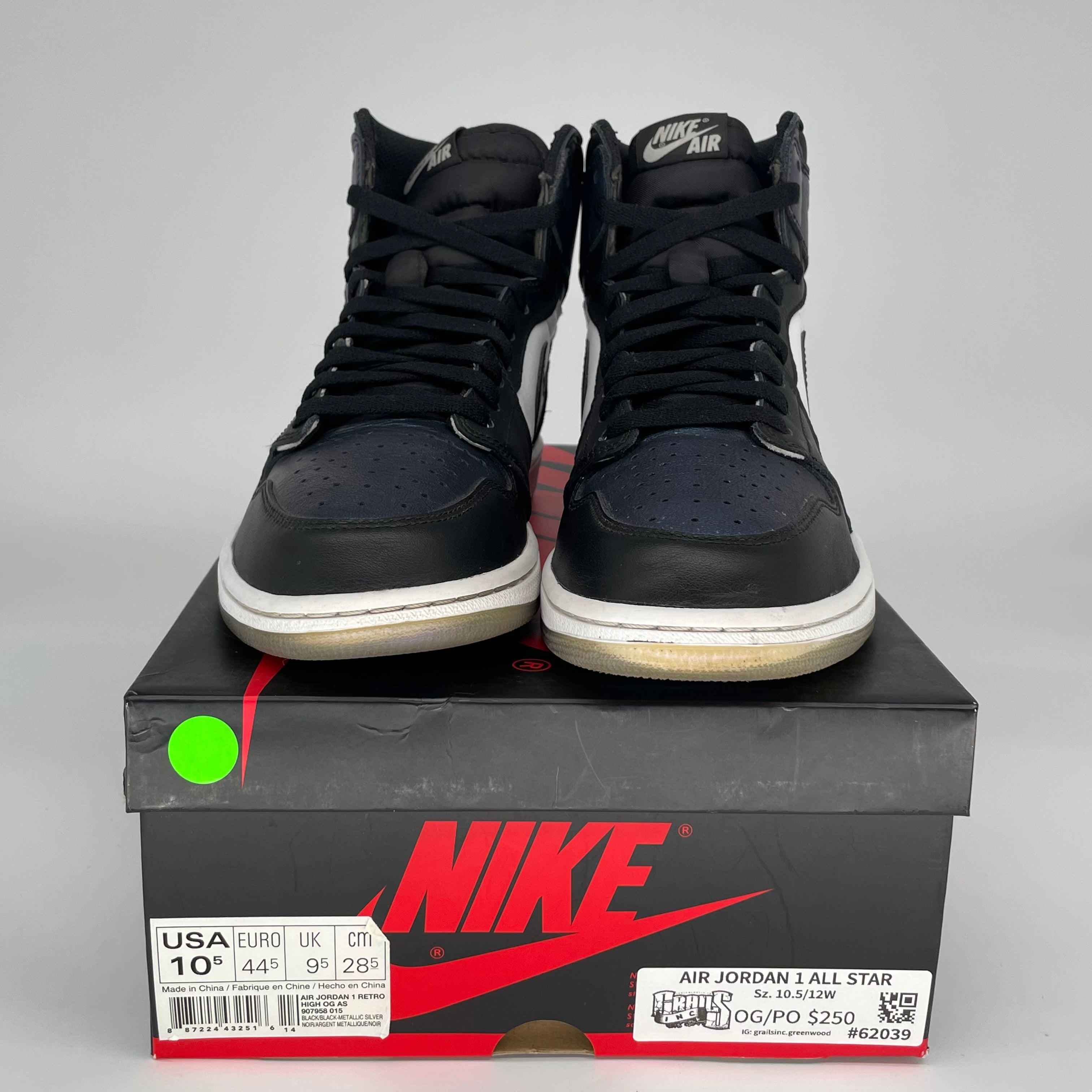 AIR JORDAN 1 ALL STAR Basketball Shoes Men's Size 10.5 - Style 907958-015 | Retro High Top Sneakers for Streetwear & Court Performance