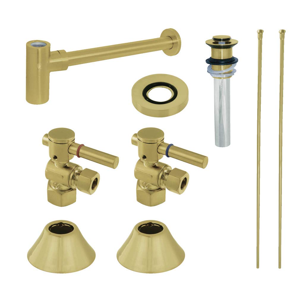 Kingston Brass CC43107DLVKB30 Brushed Brass Sink Trim Kit - Premium Bathroom & Kitchen Faucet Accessory for Modern Home Decor