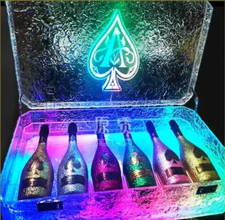 Ace of Spade LED Champagne Display Case - Rechargeable Luminous Bottle Presenter for Nightclub, Party & Lounge | Perfect for VIP Tables, Celebrations & Luxury Events