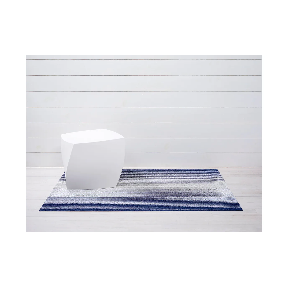 Chilewich Indoor Outdoor Shag Utility Mat - Waterproof, Non-Slip - 24x36 Inch - Domino/Denim - Perfect for Patio, Deck, Kitchen & Entryway