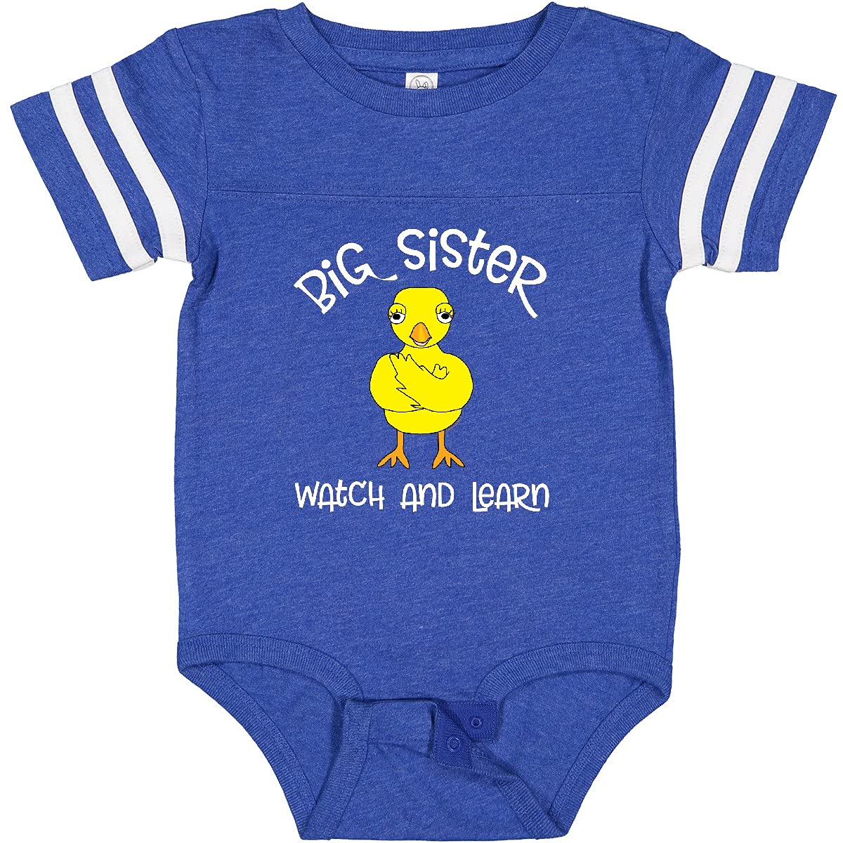 Inktastic Big Sister Chick White Text Baby Bodysuit - Cute Sibling Outfit for Newborns & Infants - Perfect for Family Photos, Baby Showers & Sibling Bonding Moments