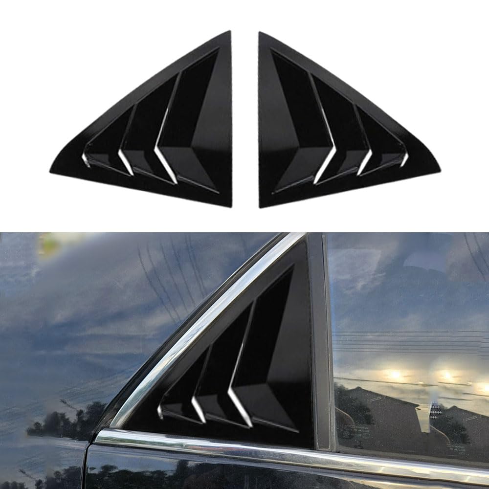 BOYOUS 2PCS ABS Plastic Car Side Air Vent Scoops for 2003-2007 Honda Accord 7th Gen - Sport Style Exterior Accessories - Rear Window Louvers (Bright Black) - Enhance Style & Aerodynamics for Street Racing & Custom Car Shows
