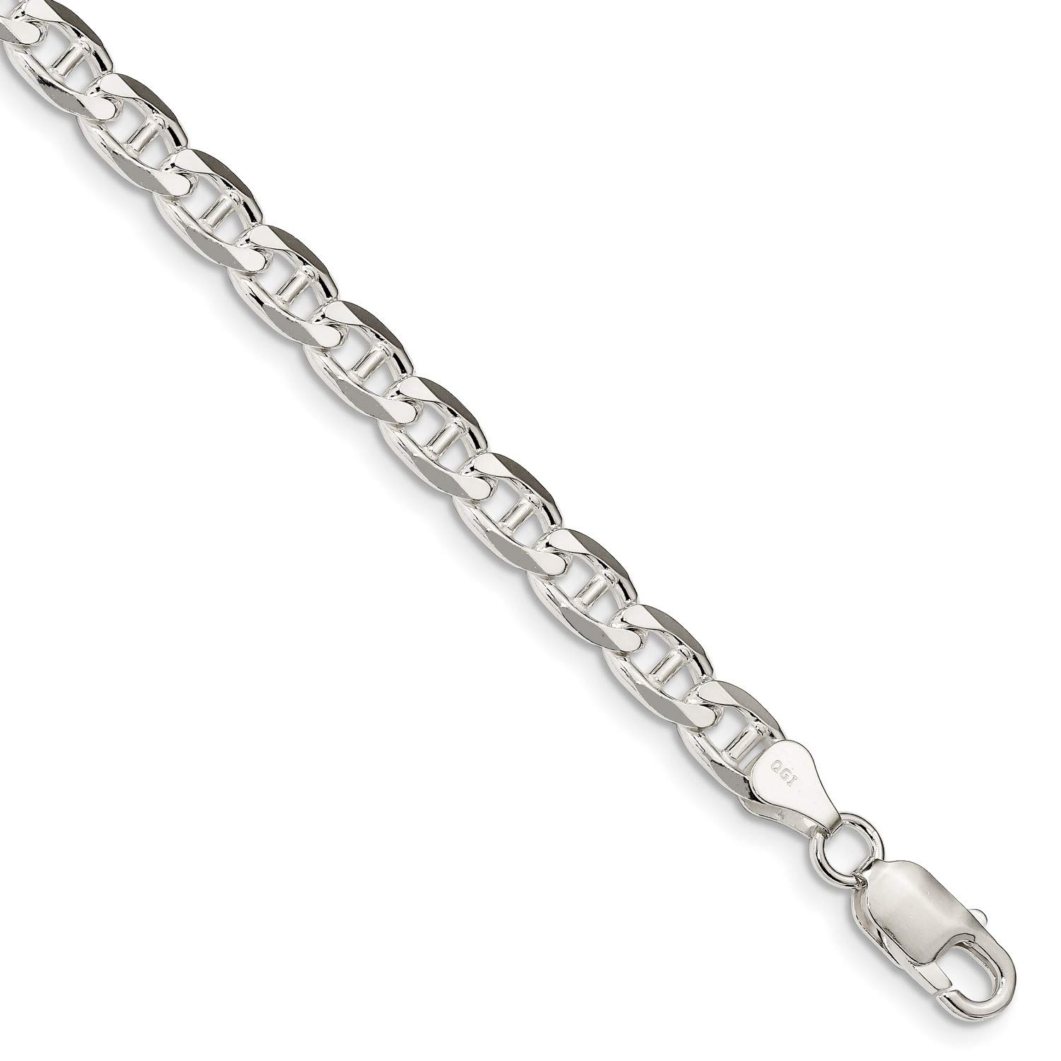 .925 Sterling Silver Miami Cuban Anchor Chain Necklace, Bracelet or Anklet Set - Durable & Hypoallergenic Jewelry for Men & Women - Perfect for Gifts, Parties, and Everyday Wear