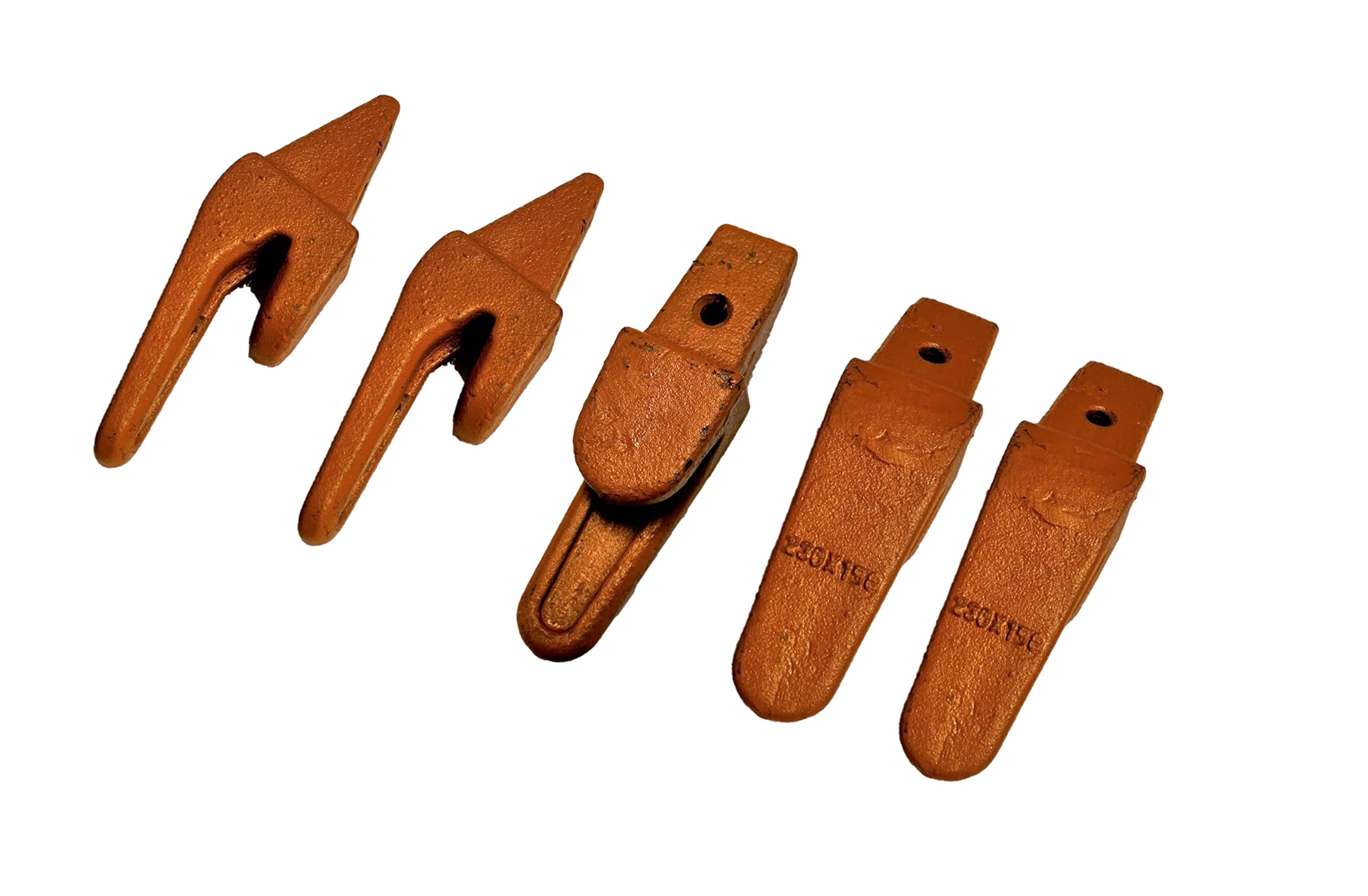 230X156 Weld On Adapter for X156 X156L X156T X156WT Style Bucket Teeth - 5 Pack - Heavy Duty Excavator & Loader Teeth Replacement - Perfect for Construction, Mining & Earthmoving Equipment