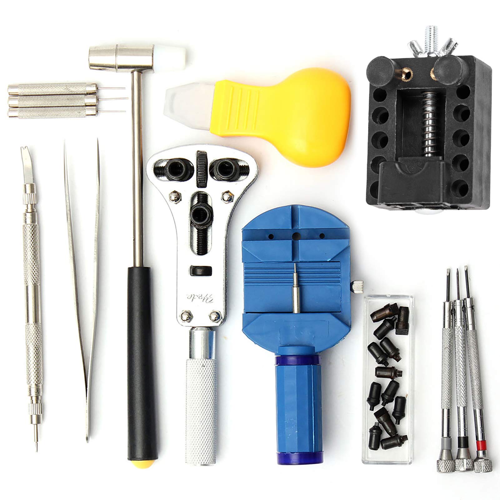 Professional 14-Piece Watch Repair Kit - Portable Watchmaker Tools for Changing Watch Bands & Opening Watch Cases | Essential Watch Repair Accessories for DIY Watch Maintenance at Home or Workshop
