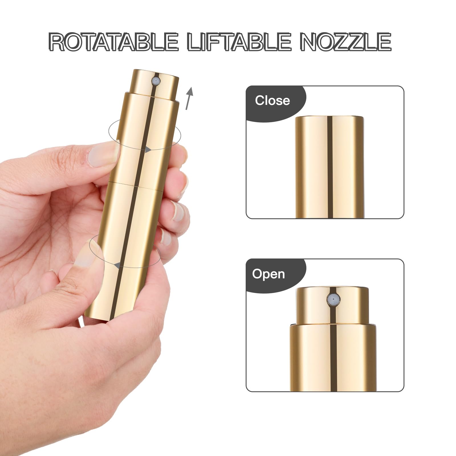 5ML Refillable Travel Perfume Atomizer Bottle - Portable Cologne Sprayer, Leak-Proof Pocket Perfume Dispenser (Gold) | Perfect for Airplane Carry-On, Gym Bag & Everyday Fragrance Touch-Ups