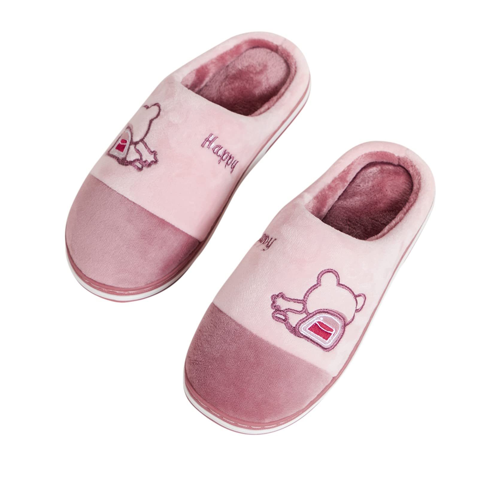 Women's Fuzzy Winter Slippers - Cozy Open-Toe Sandals with Cartoon Design for Indoor/Outdoor Wear - Perfect for Home, Lounge & Backyard Relaxation