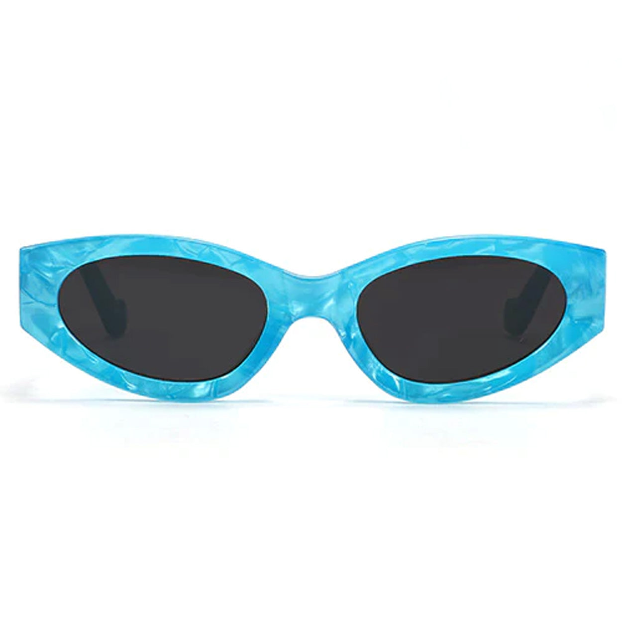 Kat x Money Moves Blue Cat Eye Sunglasses for Women - Trendy UV Protection Shades for Beach, Driving & Summer Fashion