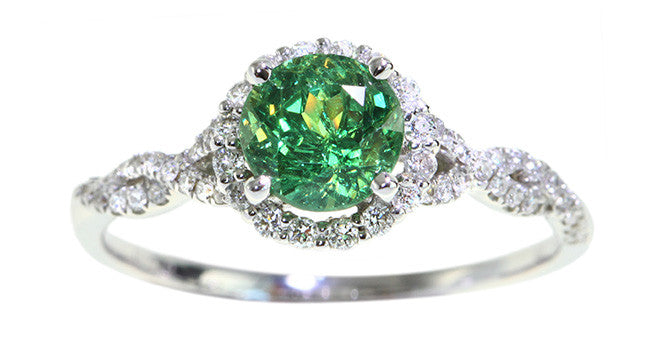 1.30ct Demantoid Garnet Ring - Genuine Green Gemstone Jewelry for Women, Elegant Engagement & Wedding Gift, Perfect for Parties & Special Occasions