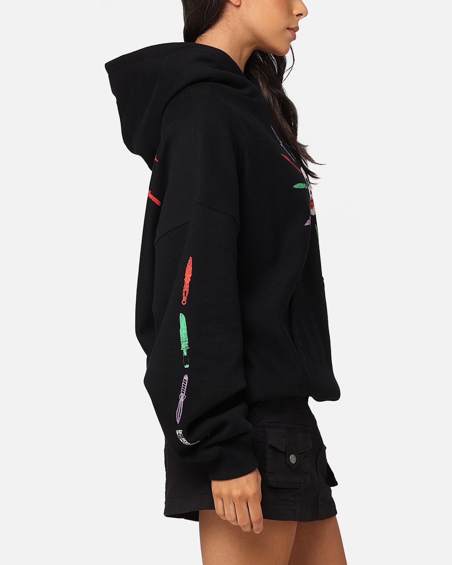Premium DC Batman The Joker Scars Hoodie - American Thrift Black Sweatshirt for Cosplay, Halloween & Comic Con