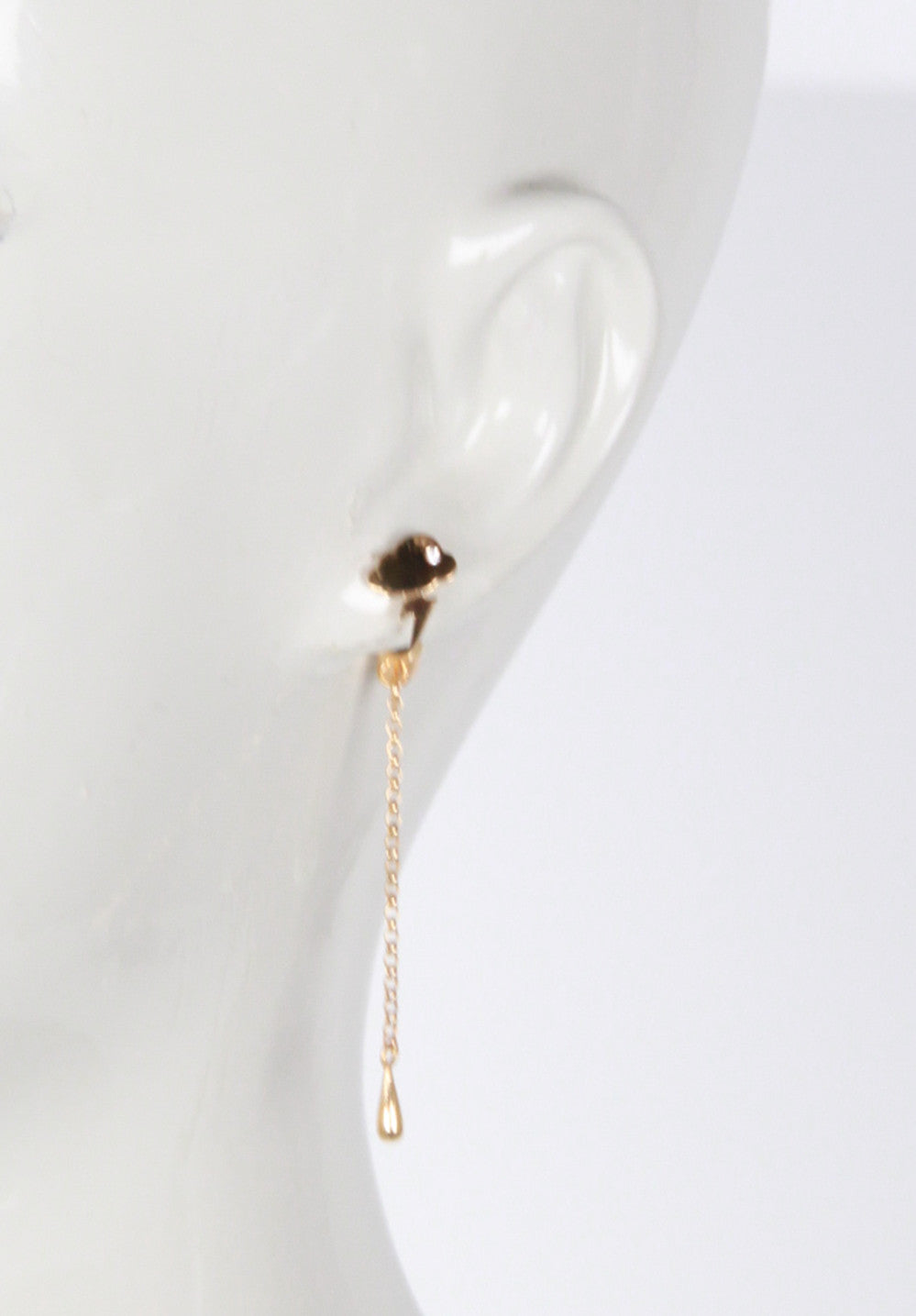Storm Stud Earrings with Rain Drop Charm - Single Piece Dainty Jewelry for Women - Perfect for Everyday Wear, Date Nights & Gifts