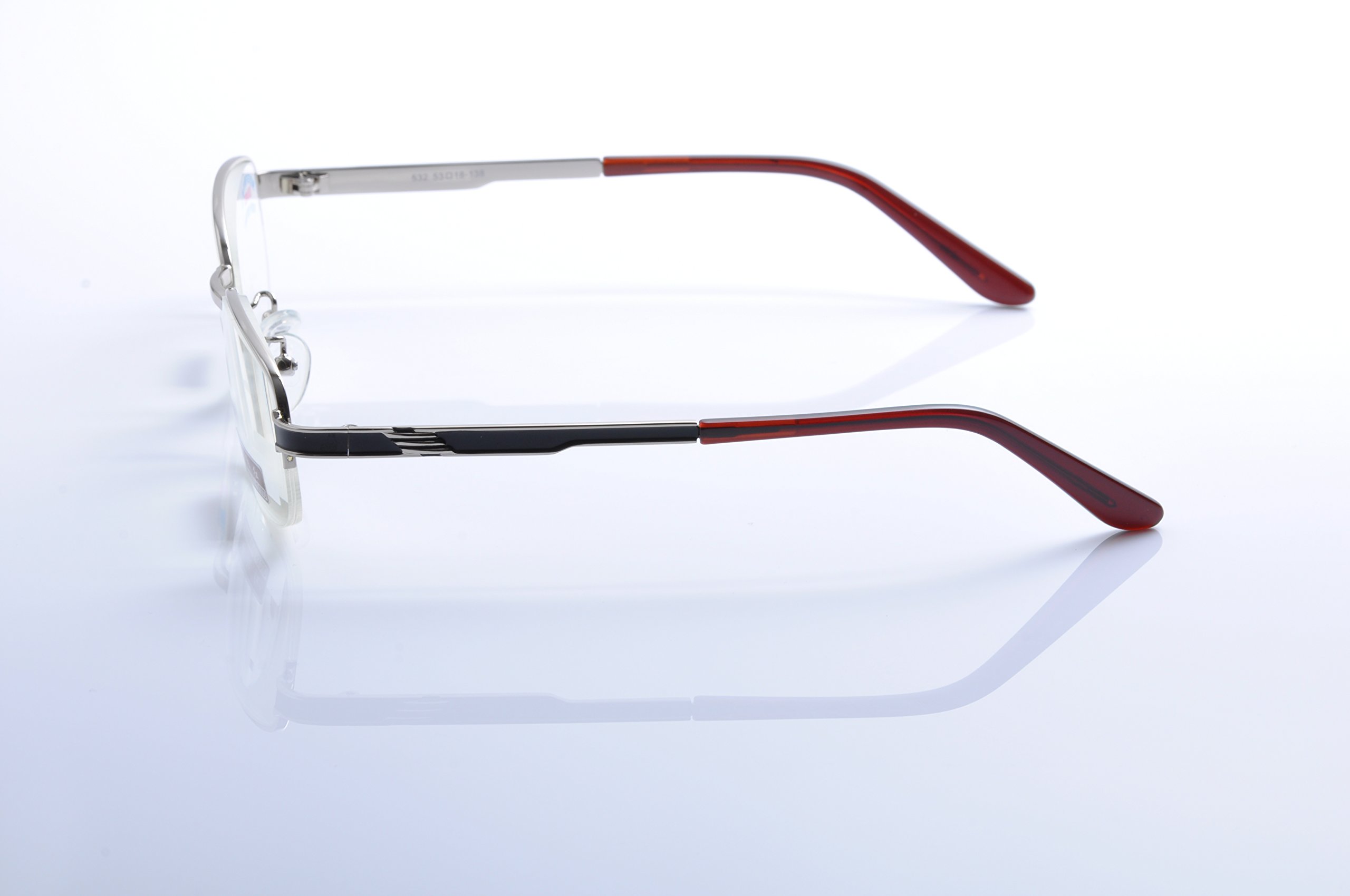 Premium Metal Half Frame Reading Glasses for Men & Women - Lightweight Blue Light Blocking Computer Glasses for Office Work, Reading, and Screen Use